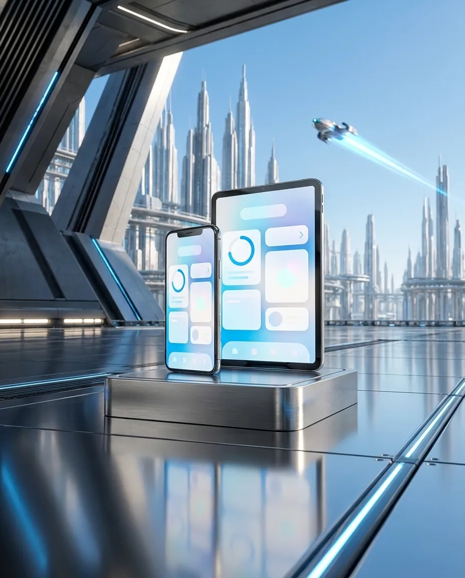 Téléphone et tablette affichant une application
